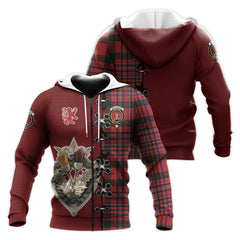 MacAlister Tartan Hoodie - Lion Rampant And Celtic Thistle Style
