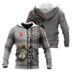 MacBain Dress Tartan Hoodie - Lion Rampant And Celtic Thistle Style
