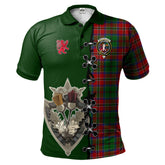 MacCulloch Tartan Polo Shirt - Lion Rampant And Celtic Thistle Style