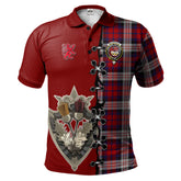 MacDonald Dress Irish Tartan Polo Shirt - Lion Rampant And Celtic Thistle Style