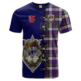 MacDonald Dress Modern Tartan T-shirt - Lion Rampant And Celtic Thistle Style