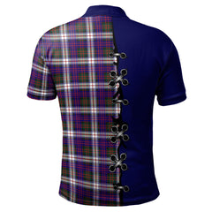 MacDonald Dress Modern Tartan Polo Shirt - Lion Rampant And Celtic Thistle Style