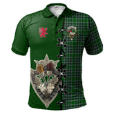 MacDonald Lord of the Isles Hunting Tartan Polo Shirt - Lion Rampant And Celtic Thistle Style
