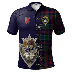 MacDonald of Clanranald Tartan Polo Shirt - Lion Rampant And Celtic Thistle Style