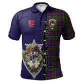 MacDonald of Clanranald Modern Tartan Polo Shirt - Lion Rampant And Celtic Thistle Style