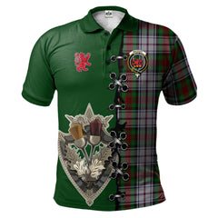 MacDuff Dress Tartan Polo Shirt - Lion Rampant And Celtic Thistle Style