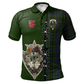 MacInnes Tartan Polo Shirt - Lion Rampant And Celtic Thistle Style
