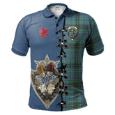 MacInnes Ancient Tartan Polo Shirt - Lion Rampant And Celtic Thistle Style
