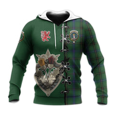 MacKendrick Tartan Hoodie - Lion Rampant And Celtic Thistle Style