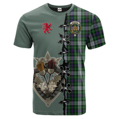 MacKenzie Dress Tartan T-shirt - Lion Rampant And Celtic Thistle Style
