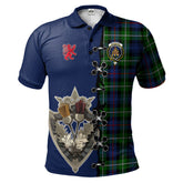 MacKenzie Modern Tartan Polo Shirt - Lion Rampant And Celtic Thistle Style