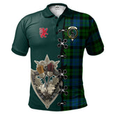MacKie Tartan Polo Shirt - Lion Rampant And Celtic Thistle Style