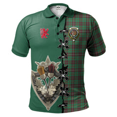 MacKinnon Hunting Ancient Tartan Polo Shirt - Lion Rampant And Celtic Thistle Style