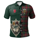 MacKintosh Hunting Modern Tartan Polo Shirt - Lion Rampant And Celtic Thistle Style