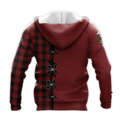 MacLeod Black and Red Tartan Hoodie - Lion Rampant And Celtic Thistle Style