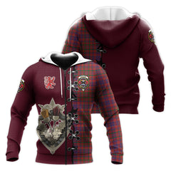 MacLeod Red Tartan Hoodie - Lion Rampant And Celtic Thistle Style