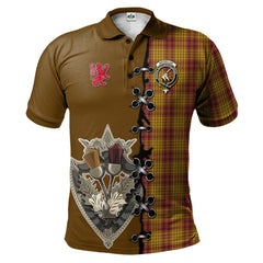 MacMillan Dress Tartan Polo Shirt - Lion Rampant And Celtic Thistle Style