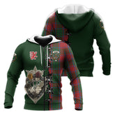 MacPhail Blue Bands Tartan Hoodie - Lion Rampant And Celtic Thistle Style