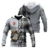 MacRae Dress Tartan Hoodie - Lion Rampant And Celtic Thistle Style