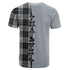 MacRae Dress Tartan T-shirt - Lion Rampant And Celtic Thistle Style