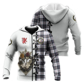 MacRae Dress Modern Tartan Hoodie - Lion Rampant And Celtic Thistle Style