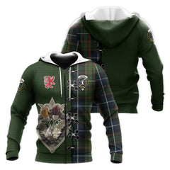 MacRae Hunting Tartan Hoodie - Lion Rampant And Celtic Thistle Style