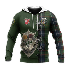 MacRae Hunting Tartan Hoodie - Lion Rampant And Celtic Thistle Style