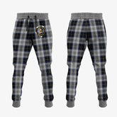 Menzies Black Dress Tartan Crest Jogger Sweatpants