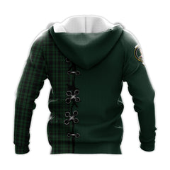 Menzies Green Tartan Hoodie - Lion Rampant And Celtic Thistle Style