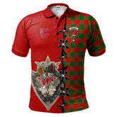Moncrieff Modern Tartan Polo Shirt - Lion Rampant And Celtic Thistle Style