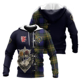Moore Tartan Hoodie - Lion Rampant And Celtic Thistle Style