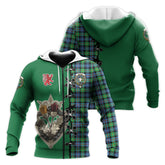 Murray of Atholl Ancient Tartan Hoodie - Lion Rampant And Celtic Thistle Style