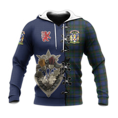 NovaScotia District Tartan Hoodie - Lion Rampant And Celtic Thistle Style