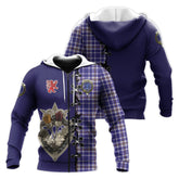 Ochterlony Tartan Hoodie - Lion Rampant And Celtic Thistle Style