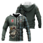 Ogilvie (Ogilvy) Hunting Tartan Hoodie - Lion Rampant And Celtic Thistle Style