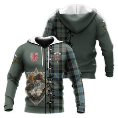 Ogilvie (Ogilvy) Hunting Tartan Hoodie - Lion Rampant And Celtic Thistle Style