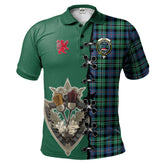 Rose Hunting Ancient Tartan Polo Shirt - Lion Rampant And Celtic Thistle Style