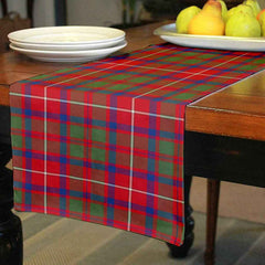 Shaw Red Modern Tartan Table Runner - Cotton table runner