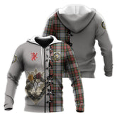 Stewart Dress Tartan Hoodie - Lion Rampant And Celtic Thistle Style