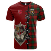 Stewart of Atholl Tartan T-shirt - Lion Rampant And Celtic Thistle Style
