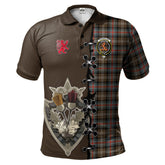 Sutherland Weathered Tartan Polo Shirt - Lion Rampant And Celtic Thistle Style