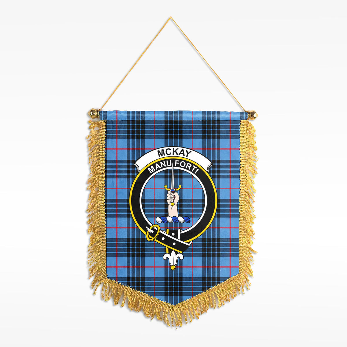 McKay Blue Tartan Crest Wall Hanging Banner