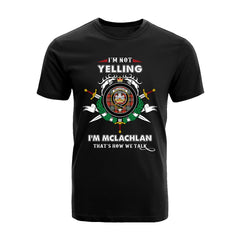 McLachlan Weathered Tartan Crest T-shirt - I'm not yelling style