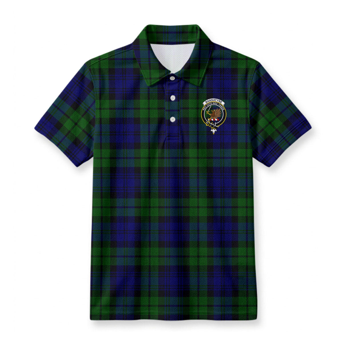 Bannatyne Tartan Crest Birdseye Mesh Polo Shirt