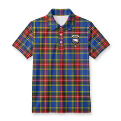 Beaton Modern Tartan Crest Birdseye Mesh Polo Shirt