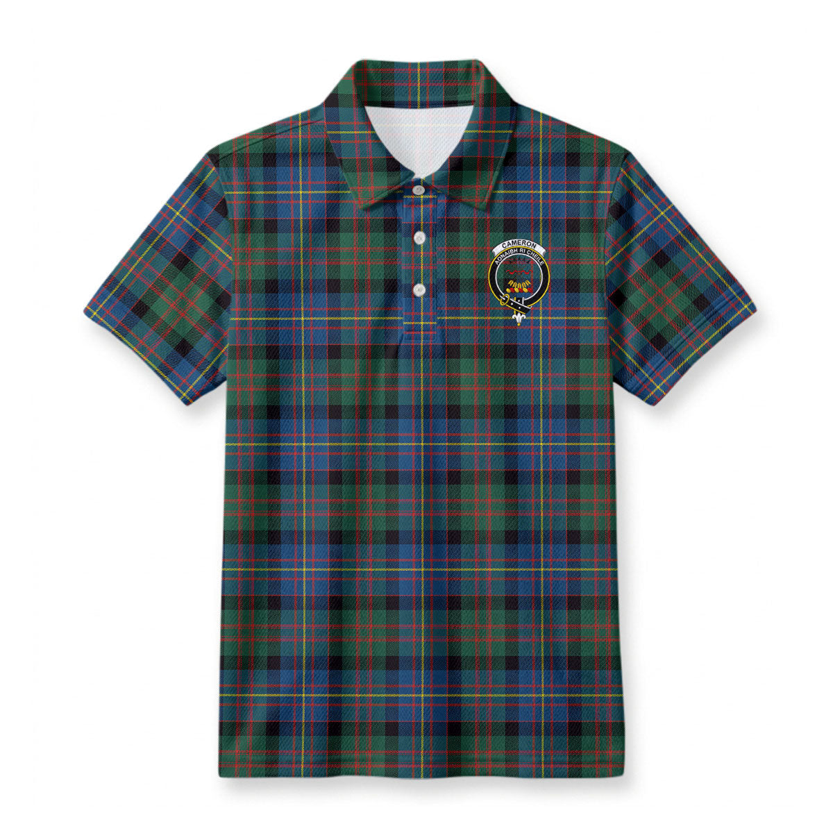 Cameron of Erracht Ancient Tartan Crest Birdseye Mesh Polo Shirt