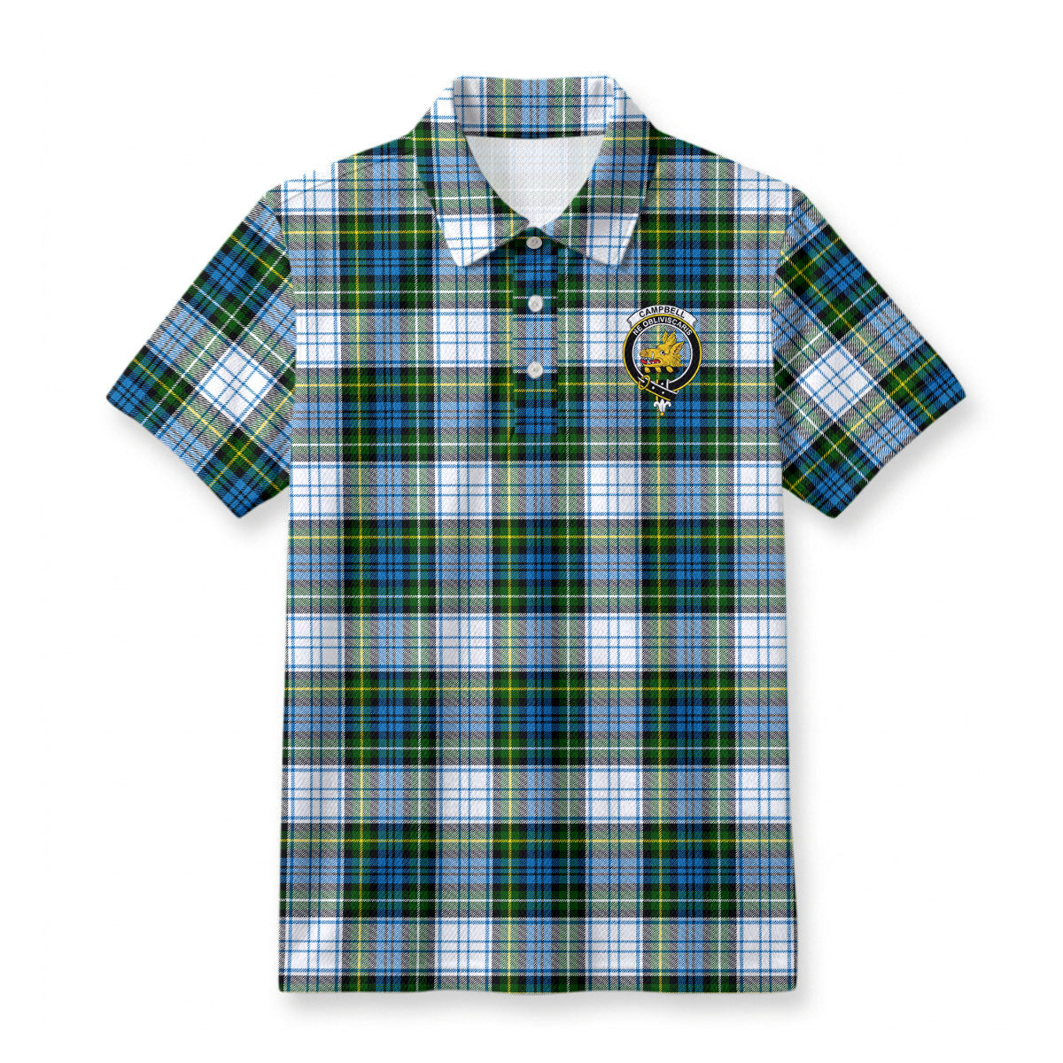 Campbell Dress Tartan Crest Birdseye Mesh Polo Shirt