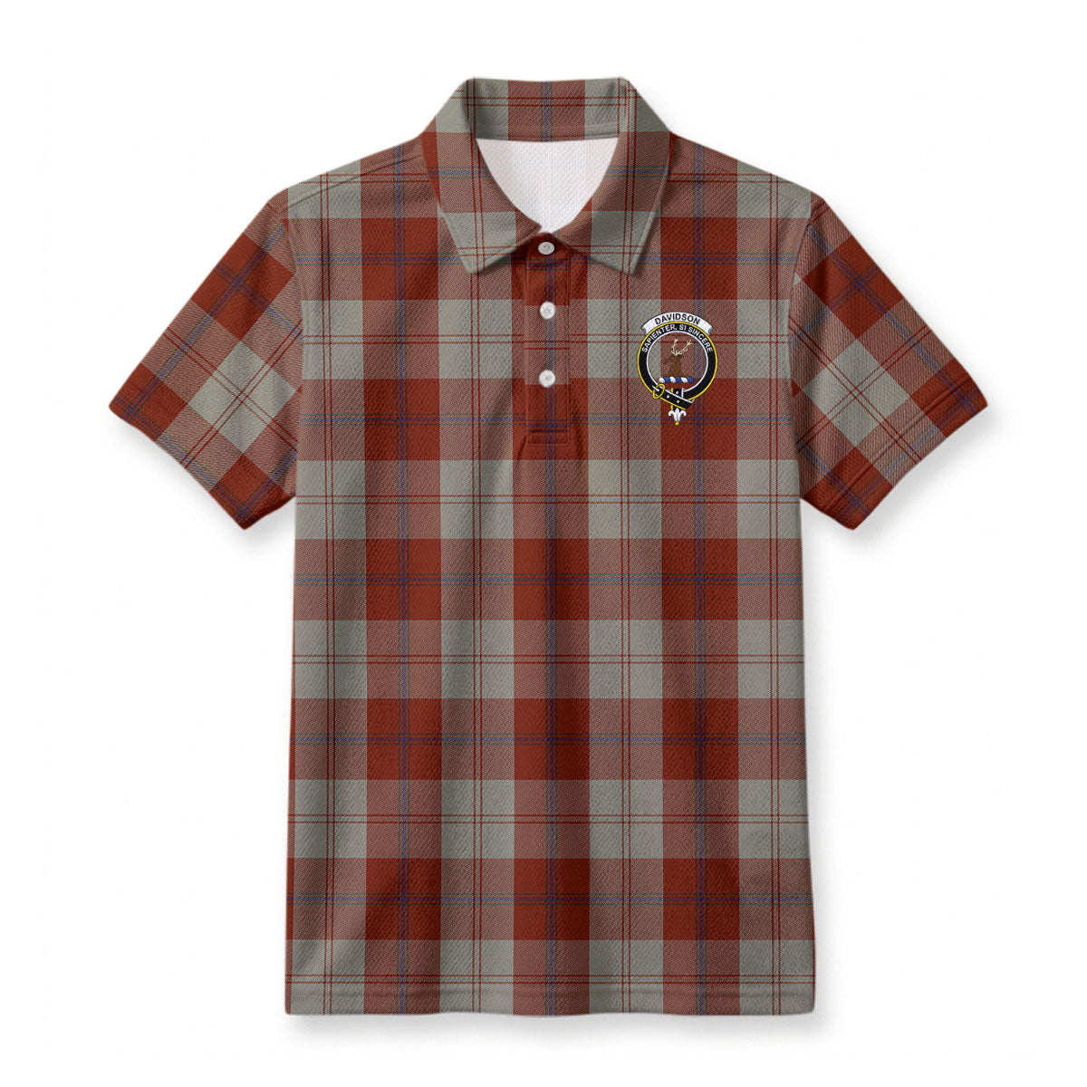 Davidson Dress Dancers Tartan Crest Birdseye Mesh Polo Shirt