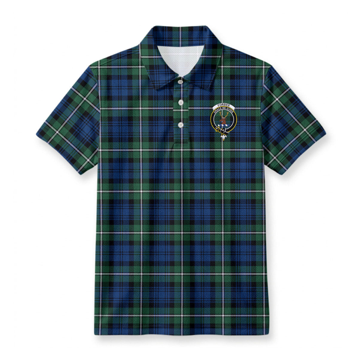 Forbes Ancient Tartan Crest Birdseye Mesh Polo Shirt