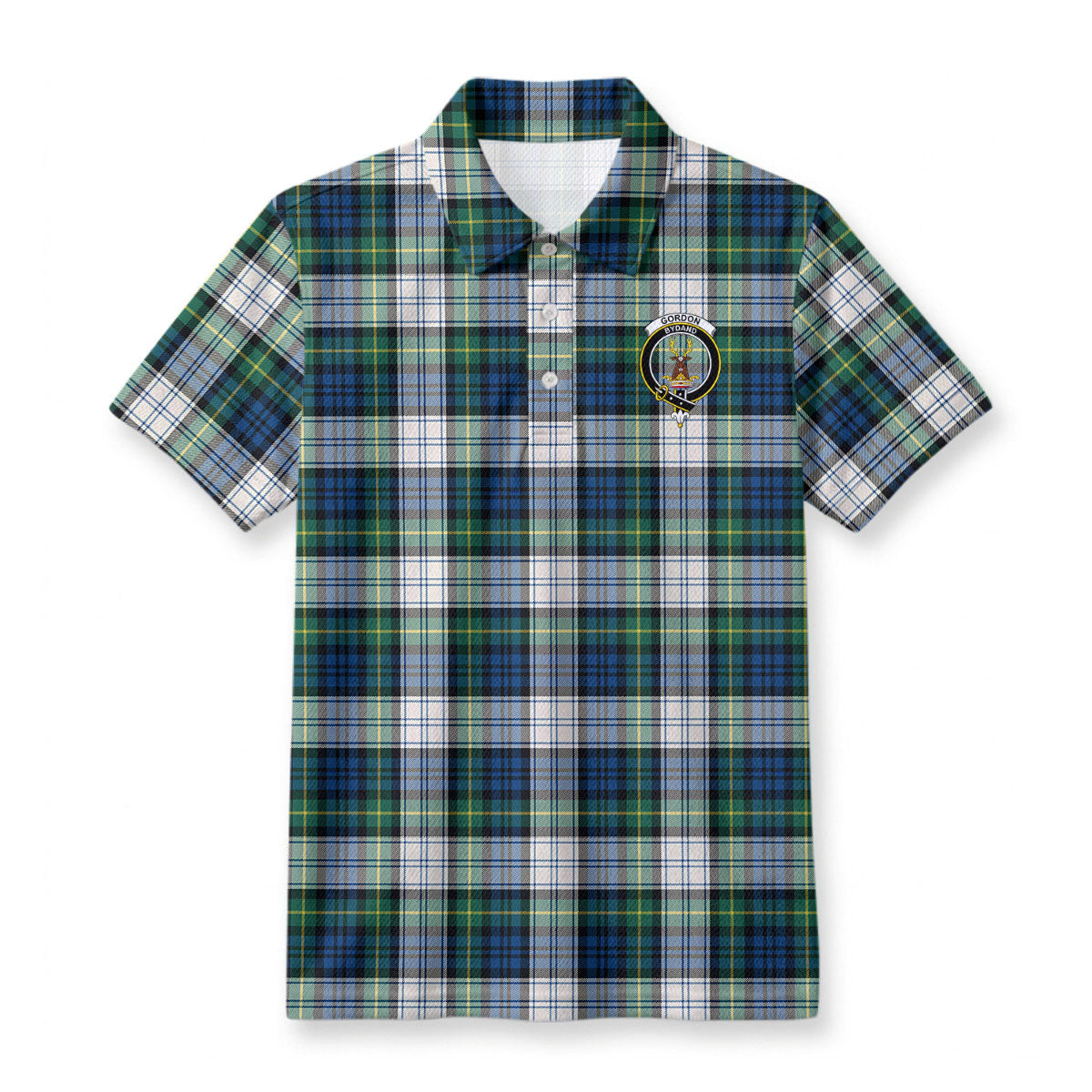 Gordon Dress Ancient Tartan Crest Birdseye Mesh Polo Shirt